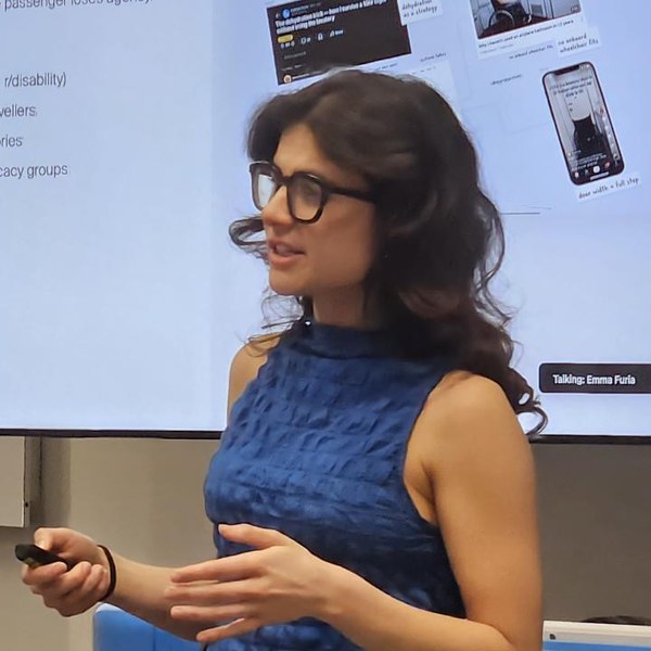 Emma Furia presenting